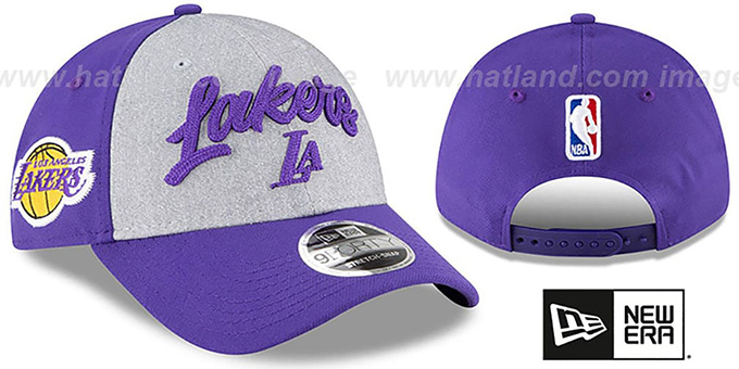 Lakers 'ROPE STITCH DRAFT STRETCH SNAPBACK' Grey-Purple Hat by New Era