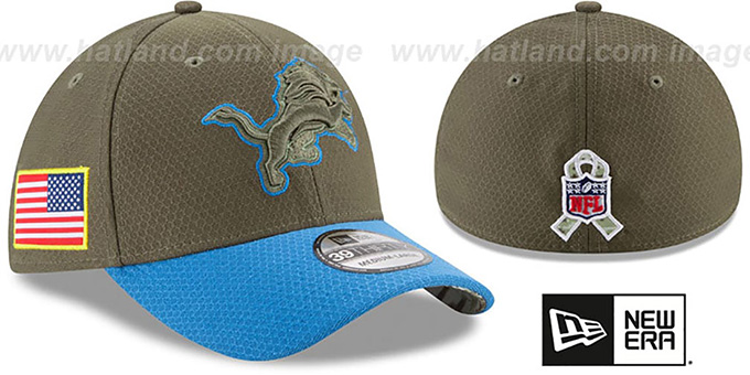 Lions '2017 SALUTE-TO-SERVICE FLEX' Green-Blue Hat by New Era