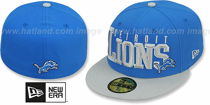 Lions 'NFL 2T CHOP-BLOCK' Blue-Grey Fitted Hat by New Era