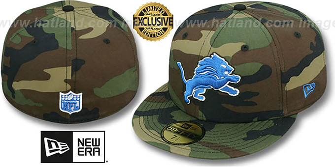 Lions 'NFL TEAM-BASIC' Army Camo Fitted Hat by New Era