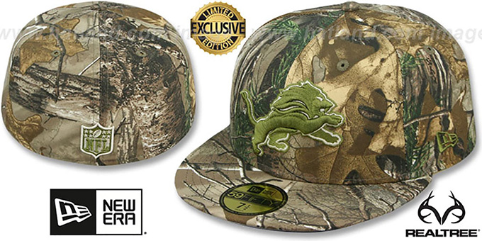 Lions 'NFL TEAM-BASIC' Realtree Camo Fitted Hat by New Era