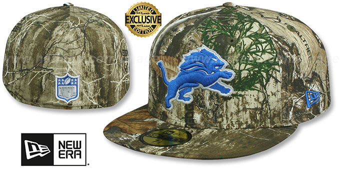 Lions 'NFL TEAM-BASIC' Realtree Camo Fitted Hat by New Era