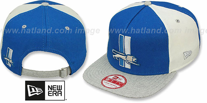 Lions TB 'TRIPLE MELTON STRAPBACK' Blue-White-Grey Hat by New Era