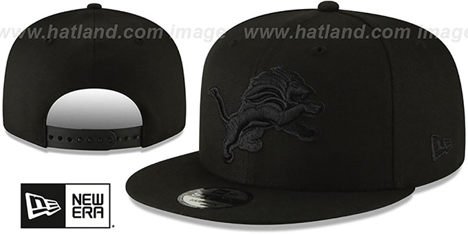 Lions 'TEAM-BASIC BLACKOUT SNAPBACK' Hat by New Era