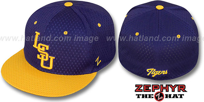 LSU 'DOUBLE PLAY MESH' Purple-Gold Fitted Hat by Zephyr