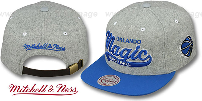 Magic '2T TAILSWEEPER STRAPBACK' Grey-Blue Hat by Mitchell and Ness