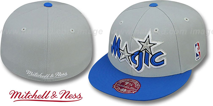 Magic '2T XL-LOGO' Grey-Royal Fitted Hat by Mitchell and Ness