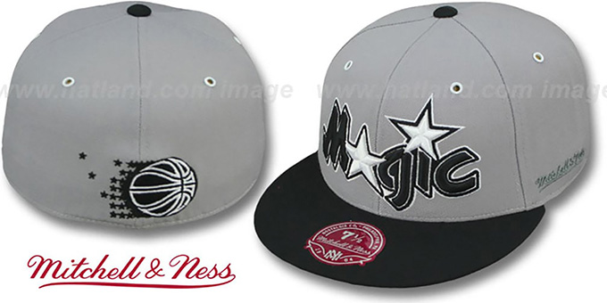 Magic '2T XL-WORDMARK' Grey-Black Fitted Hat by Mitchell and Ness