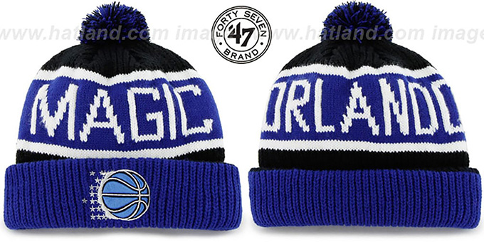 Magic 'THE-CALGARY' Blue-Black Knit Beanie Hat by Twins 47 Brand