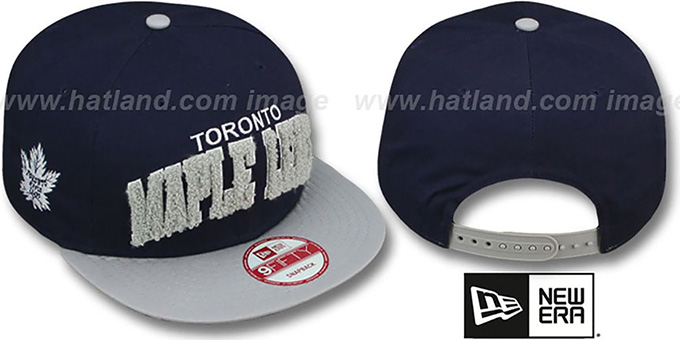 Maple Leafs 'CHENILLE-ARCH SNAPBACK' Navy-Grey Hat by New Era