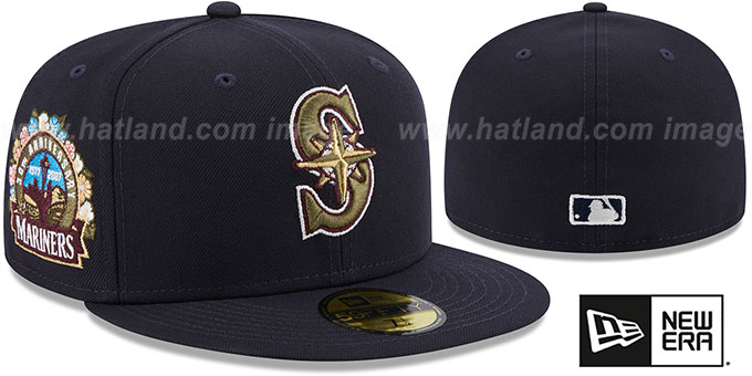 Mariners 'BOTANICAL SIDE-PATCH' Navy Fitted Hat by New Era