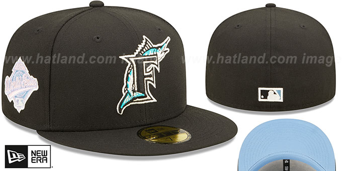 Marlins 1997 WS 'POP-SWEAT' Black-Sky Fitted Hat by New Era