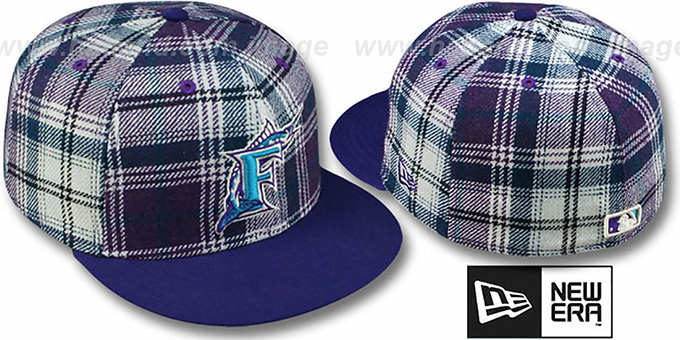 Marlins '2T PLAIDZ' Purple Fitted Hat by New Era