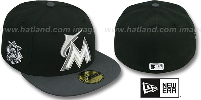 Marlins 'BAYCIK' Black-Grey Fitted Hat by New Era