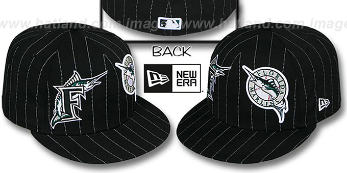 Marlins 'BIG-ONE DOUBLE WHAMMY' Black-White Fitted Hat