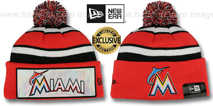 Marlins 'BIG-SCREEN' Knit Beanie Hat by New Era