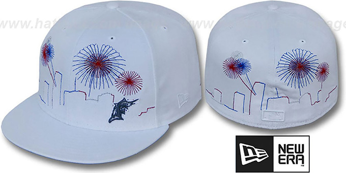 Marlins 'CITY-SKYLINE FIREWORKS' White Fitted Hat by New Era