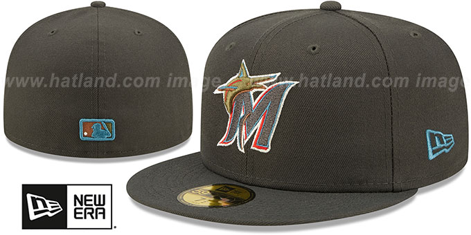 Marlins 'COLOR PACK MULTI' Charcoal Fitted Hat by New Era