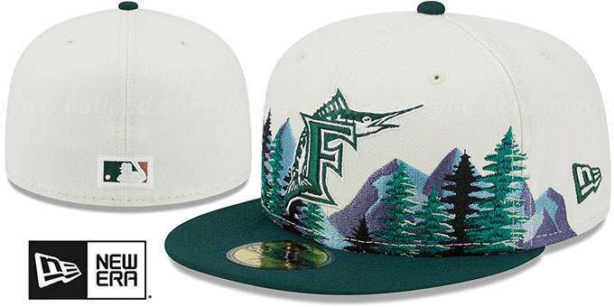 Marlins 'EVERGREEN' White-Green Fitted Hat by New Era