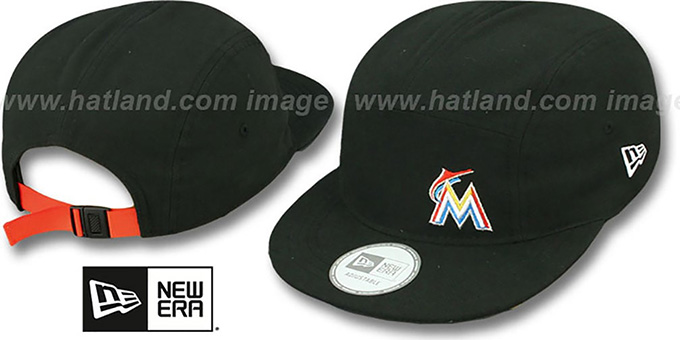 Marlins 'FLAWLESS CAMPER STRAPBACK' Black Hat by New Era