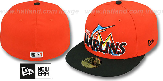 Marlins 'MLB-TIGHT' Orange-Black Fitted Hat by New Era