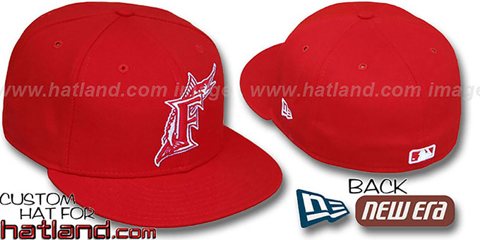 Marlins Red-White '59FIFTY' Fitted Hat by New Era