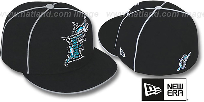 Marlins 'REPEAT BIG-ONE' Black Fitted Hat by New Era