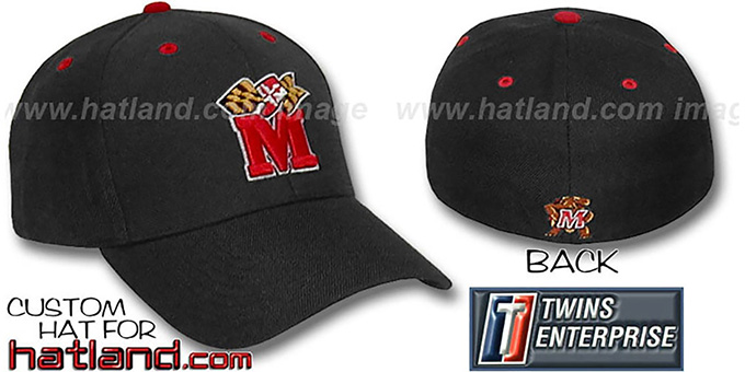 Maryland M-FLAG 'CLOSER' Flex Fitted Hat by Twins - black