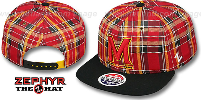 Maryland M 'GAELIC PLAID SNAPBACK' RedBlack Hat by Zephyr