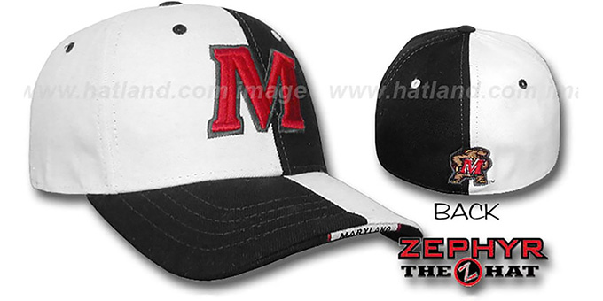 Maryland 'SPLITTER' White-Black Fitted Hat by Zephyr