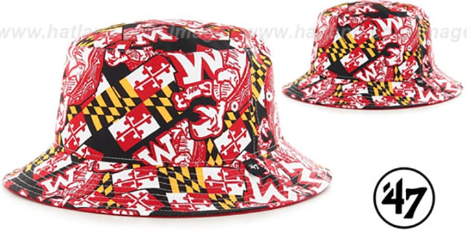 Maryland 'THROWBACK BRAVADO BUCKET' Black Hat by Twins 47 Brand