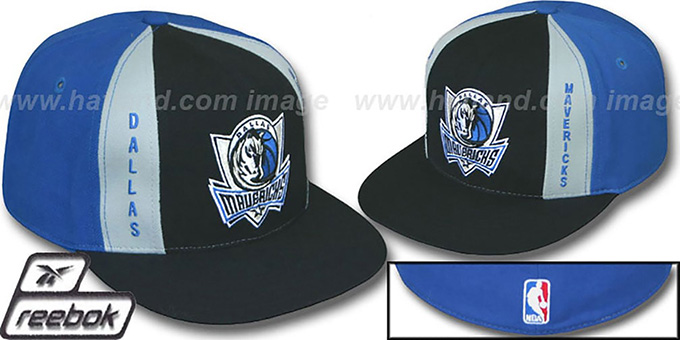 Mavericks 'AJD PINWHEEL' Black-Blue Fitted Hat by Reebok