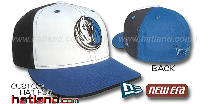 Mavericks 'PINWHEEL' White-Black-Royal Fitted Hat by New Era