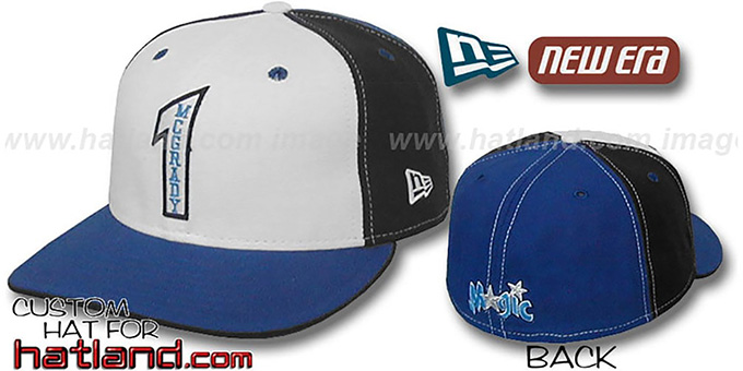 McGrady 'PINWHEEL' White-Black-Royal Fitted Hat by New Era