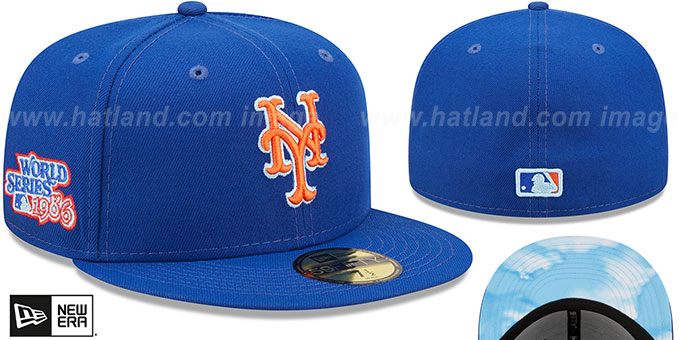 Mets 1986 WS 'CLOUD-UNDER' Royal Fitted Hat by New Era