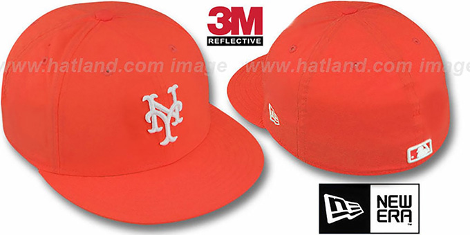 Mets '3M REFLECTIVE' Orange Fitted Hat by New Era