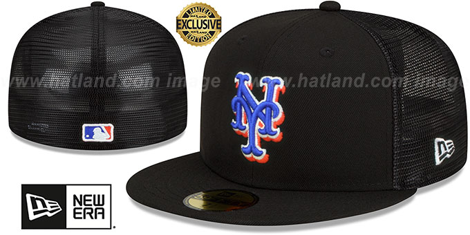 Mets ALTERNATE 'BATTING PRACTICE TRUCKER' Black Fitted Hat by New Era