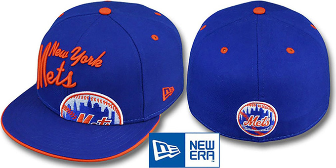 Mets 'BIG-SCRIPT' Royal Fitted Hat by New Era