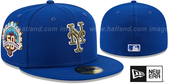 Mets 'BOTANICAL SIDE-PATCH' Royal Fitted Hat by New Era