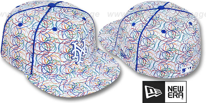 Mets 'BRUSHED-ART' White-Multi Fitted Hat by New Era