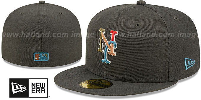 Mets 'COLOR PACK MULTI' Charcoal Fitted Hat by New Era