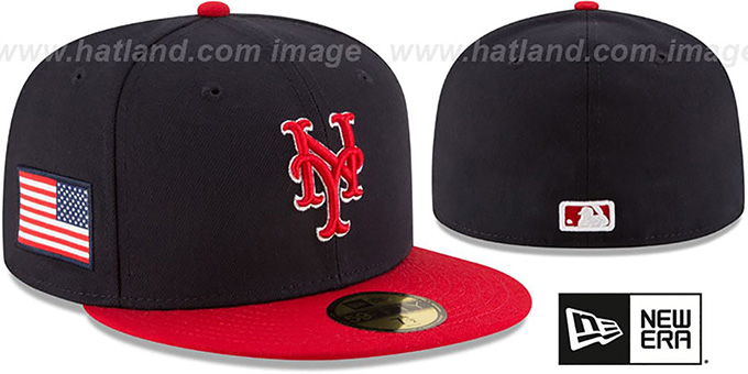 Mets 'COUNTRY COLORS' Navy-Red Fitted Hat by New Era