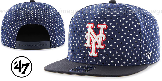 Mets 'CROSSBREED SNAPBACK' Navy Hat by Twins 47 Brand