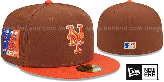 Mets 'HARVEST SIDE-PATCH' Brown-Orange Fitted Hat by New Era