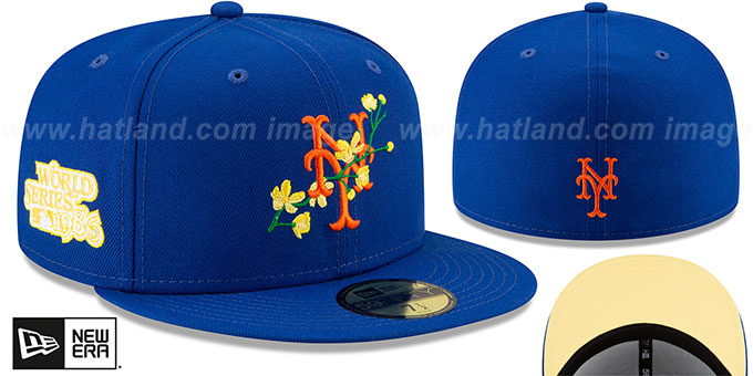 Mets 'LOGO BLOOM SIDE-PATCH' Royal-Yellow Fitted Hat by New Era