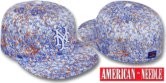 Mets 'MATISE' White-Team Color Fitted Hat by American Needle