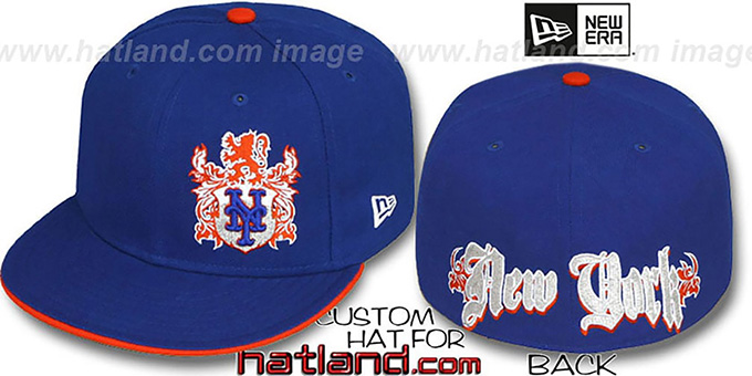 Mets 'OLD ENGLISH SOUTHPAW' Royal-Orange Fitted Hat by New Era