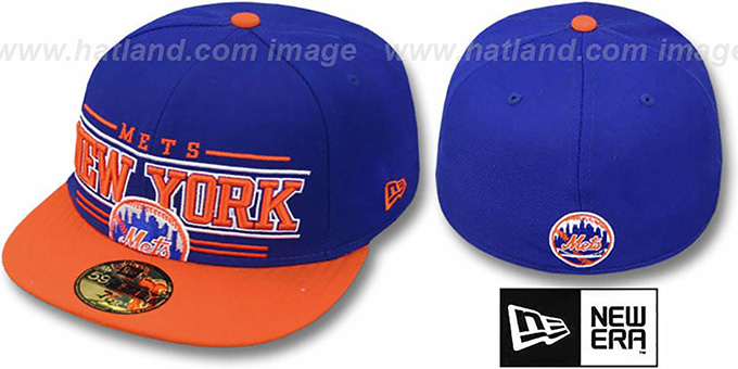 Mets 'RETRO-SMOOTH' Royal-Orange Fitted Hat by New Era