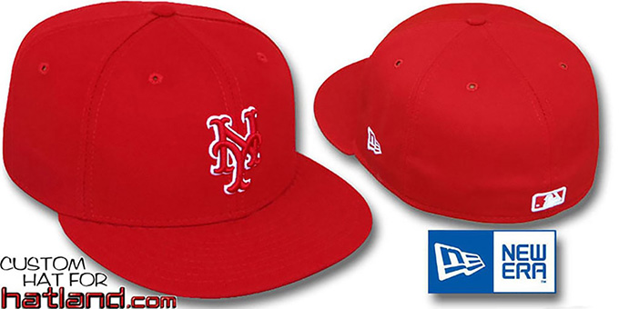 Mets 'TEAM-BASIC' Red-Red Fitted Hat by New Era