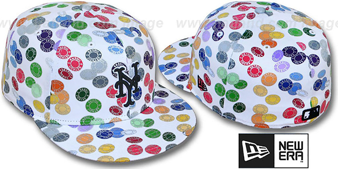 Mets 'TOKENS' White-Multi Fitted Hat by New Era